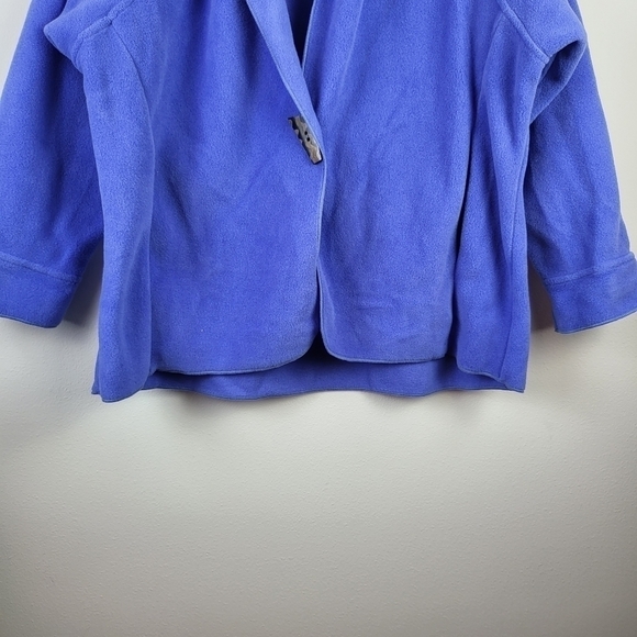 JANSKA blue polartec fleece cardigan jacket Size Medium Lagenlook - Picture 2 of 7